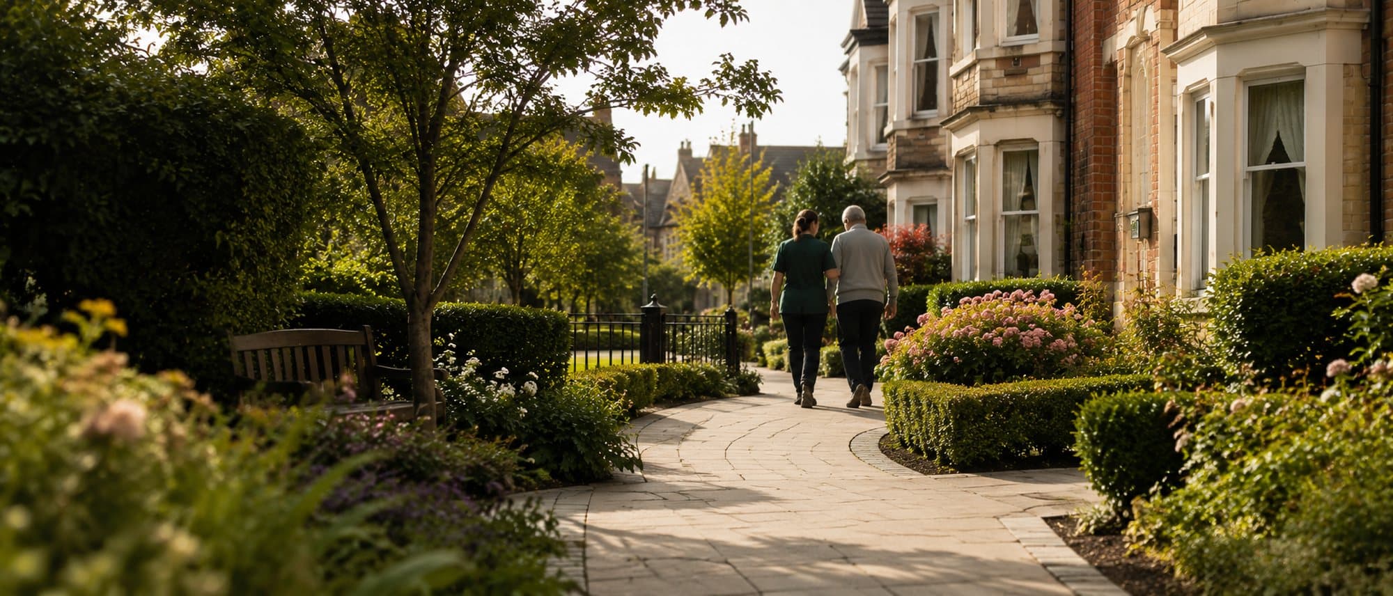A quiet walk through a UK care community